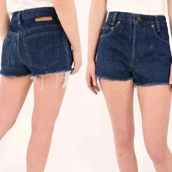 Levis Strauss & Co 70s Vintage High Waist Shorts Stretch Denim Booty Shorts - Picture 1 of 9